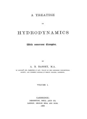 Бассет А.Б. Трактат по гидродинамике. Том 1