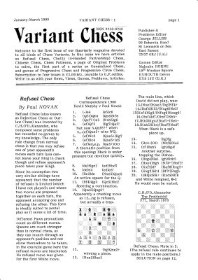 Variant Chess 1990 №1 January - March