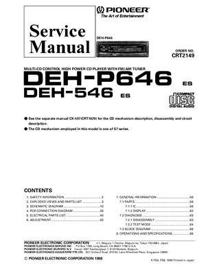 Автомагнитола PIONEER DEH-P646 DEH-546