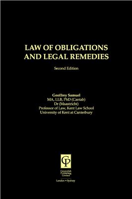 Samuel Geoffrey. Law Of Obligations And Legal Remedies