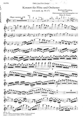 Ромберг Б. Концерт для флейты с оркестром h-moll op.30, партия флейты