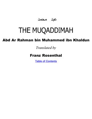 Ibn Khaldun. The Muqaddimah: An Introduction to History. Abridged Edition