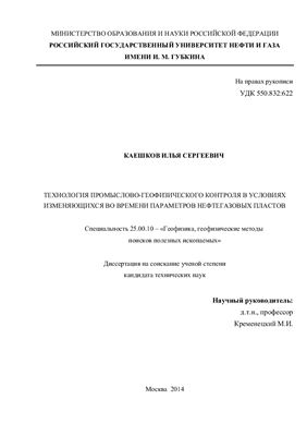 Каешков И.С. Технология промыслово-геофизического контроля в условиях изменяющихся во времени параметров нефтегазовых пластов