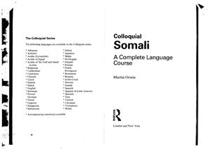 Orwin Martin. Colloquial Somali + Audio