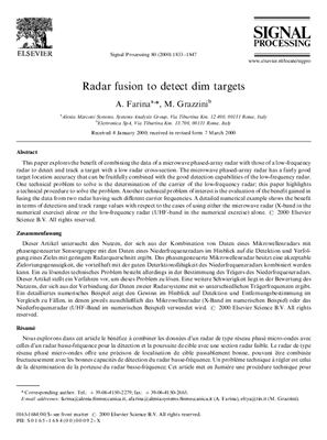 Farina A., Gazzini M. Radar fusion to detect dim targets