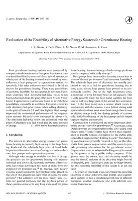 Garcia J.L., De la Plaza S., Navas L.M., Benavente R.M., Luna L. Evaluation of the feasibility of alternative energy sources for greenhouse heating (Оценка возможности использования альтернативных источников энергии для отопления теплиц)
