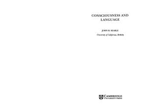 Searle John R. Consciousness and Language