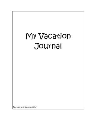 Журнал - распечатка. My Vacation Journal. English
