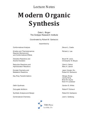 Boger D.L. Modern Organic Synthesis