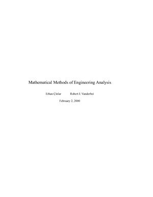 Cinlar E., Vanderbei R.J. Mathematical Methods of Engineering Analysis