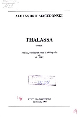 Macedonski Alexandru. Thalassa