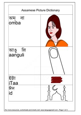 Словарь - Assamese picture dictionary