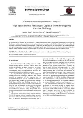 Kang J., George A., Yamaguchi H. High-speed Internal Finishing of Capillary Tubes by Magnetic Abrasive Finishing