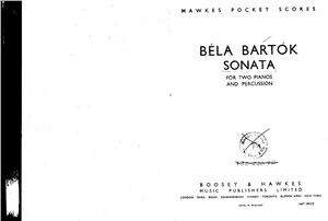 Bartok Bela Sonata for two pianos and percussion