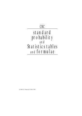 Zwillinger D., Kokoska S. Standard probability and Statistics tables and formulae