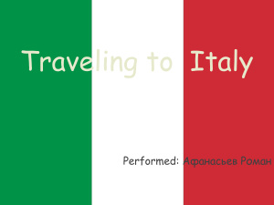 Traveling to Italy