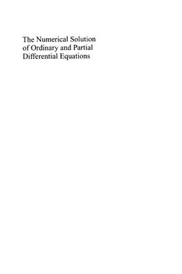Sewell G. The Numerical Solution of Ordinary and Partial Differential Equations