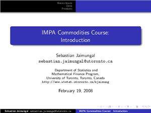 Презентация - IMPA Commodities Course: Introduction
