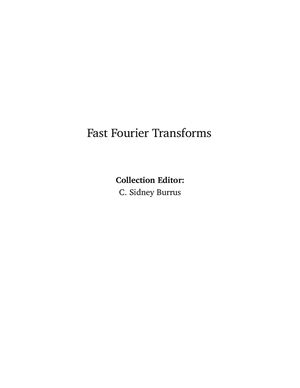 Burrus C.S. (ed.) Fast Fourier Transforms