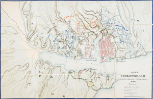 Карта г. Севастополя с показанием осадных и оборонительных работ