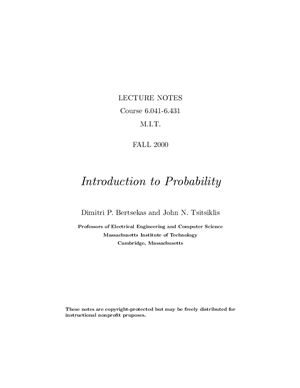 Bertsekas D.P., Tsitsiklis J.N. Introduction to Probability