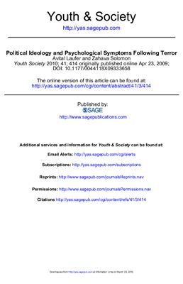 Laufer A., Solomon Z. Political Ideology and Psychological Symptoms Following Terror