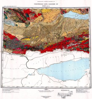 Геологическая карта Казахской ССР, 1: 500 000. K-43-Б Алма-Ата