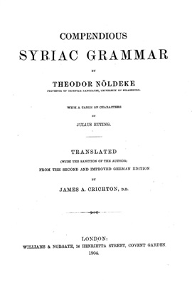 Nöldeke T. Compendious Syriac Grammar