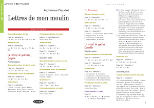Daudet Alphonse. Lettres de mon moulin (A1). Solutions