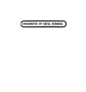 Lange K. (ed.) Handbook of Metal Forming