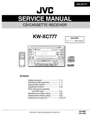 Автомобильный аудио-центр JVC KW-XC777