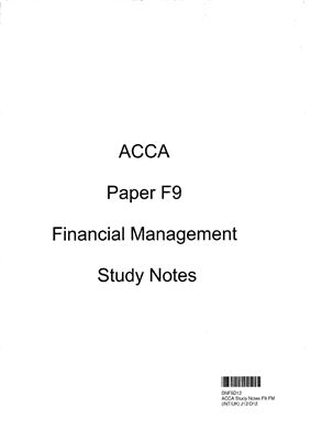 ACCA F9 Financial Management Class Study notes