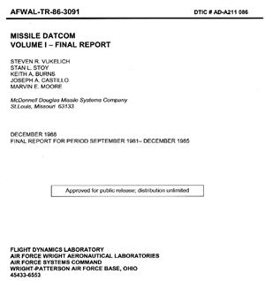 Blake W.B. Missile Datcom (fortran source and report)