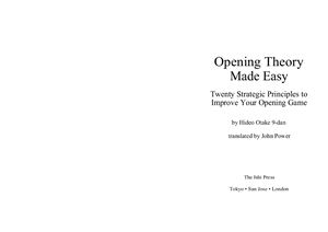 Hideo Otake. Opening theory made easy
