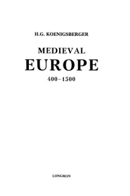 Реферат: Средневековая Европа