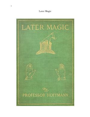 Hoffmann. Later Magic