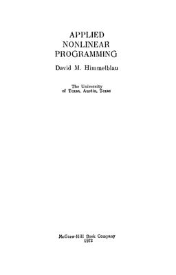 Химмельблау Д. Прикладное нелинейное программирование