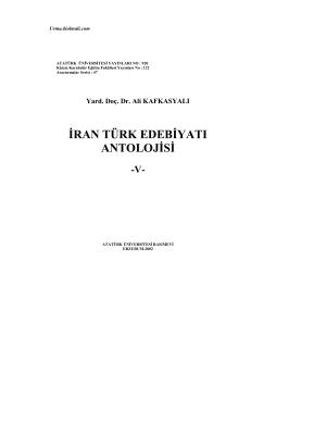 Kafkasyalı Ali. İran Türk Edebiyatı Antolojisi, V