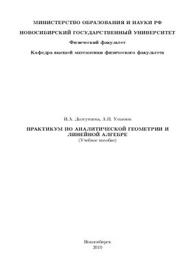 Долгунцева И.А., Ульянов А.П. Практикум по аналитической геометрии и линейной алгебре