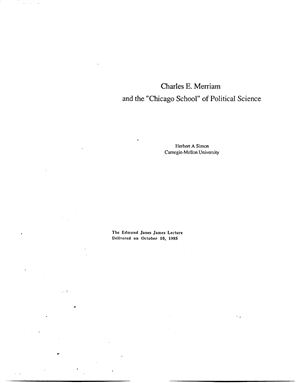 Simon G. Charles E. Merriam and the Chicago School of Political Science