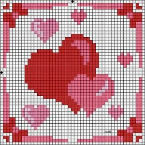Схема для вышивки Два сердца