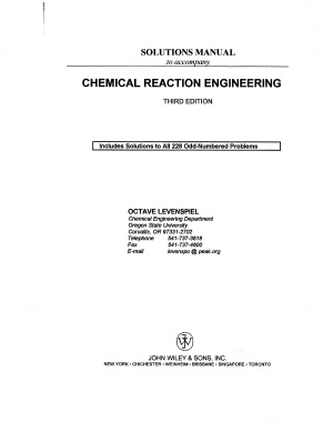 Levenspiel Octave (?). Solution of Chemical Reaction Engineering