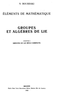 Бурбаки Н. Группы и алгебры Ли. Глава 9