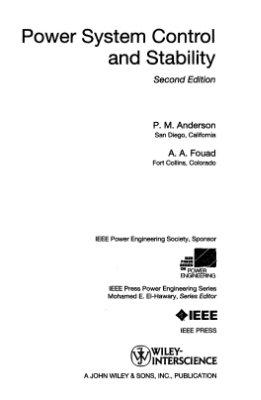 Anderson P.M., Fouad A.A. Power System Control and Stability: 2nd Ed