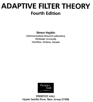 Haykin S.O. Adaptive Filter Theory