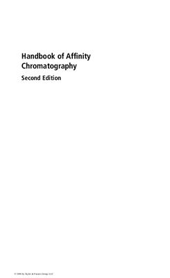 Hage D.S. Handbook of Affinity Chromatography