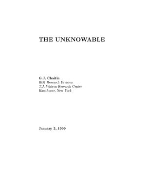 Chaitin G.J. The Unknowable