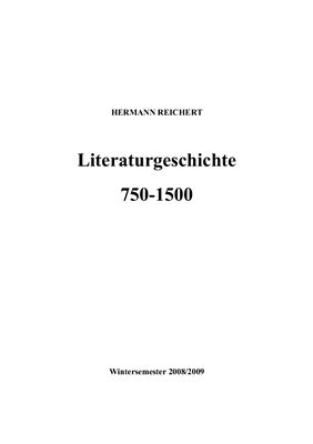 Reichert Hermann. Literaturgeschichte 750-1500