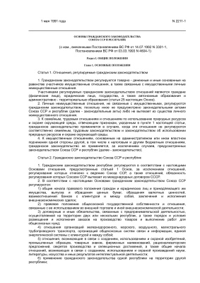 Основы гражданского законодательства Союза ССР и республик