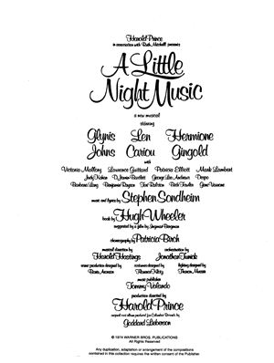 Sondheim S. A Little Night Music - мюзикл